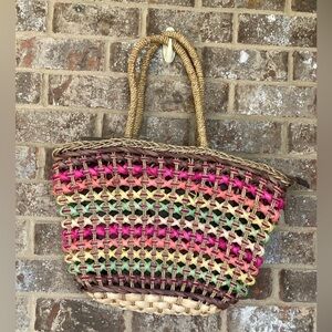 2 Chic Colorful Straw Woven Purse